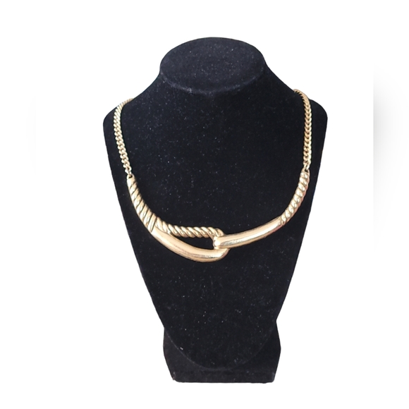 Vintage YOCHI NY Gold Chucky Modernist Statement Choker Necklace - Picture 2 of 5